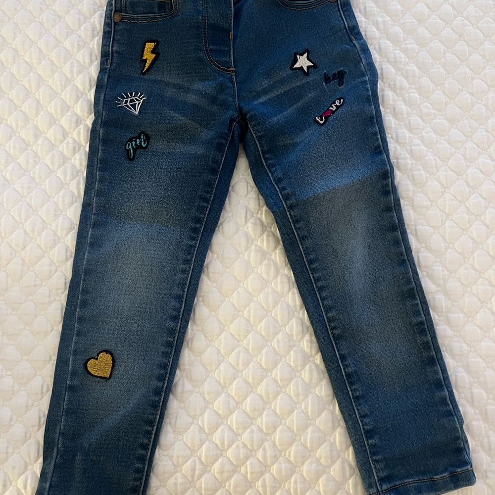 Blue Embroidered Women's Jeans